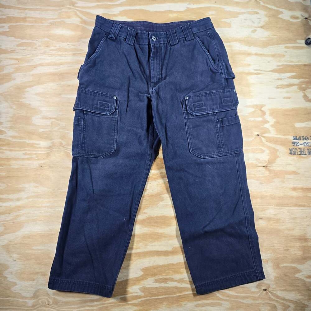 Duluth Trading Co Navy Canvas Cargo Pants Men's Size 36x28